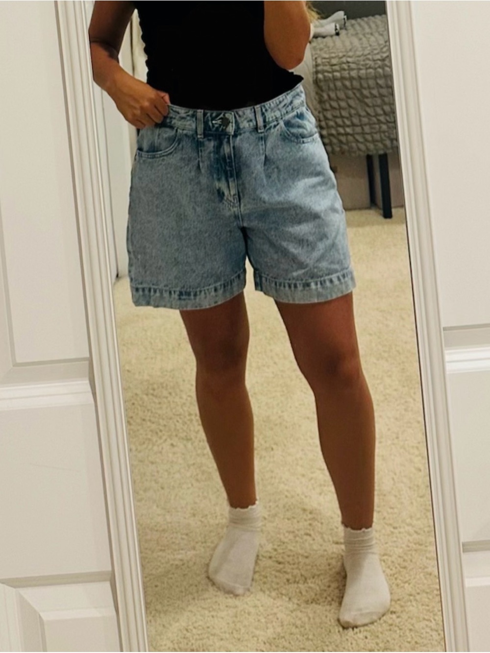 Light Wash Denim Shorts for Women